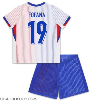Francia Youssouf Fofana #19 Seconda Maglia Bambino Europei 2024 Manica Corta (+ Pantaloni corti)